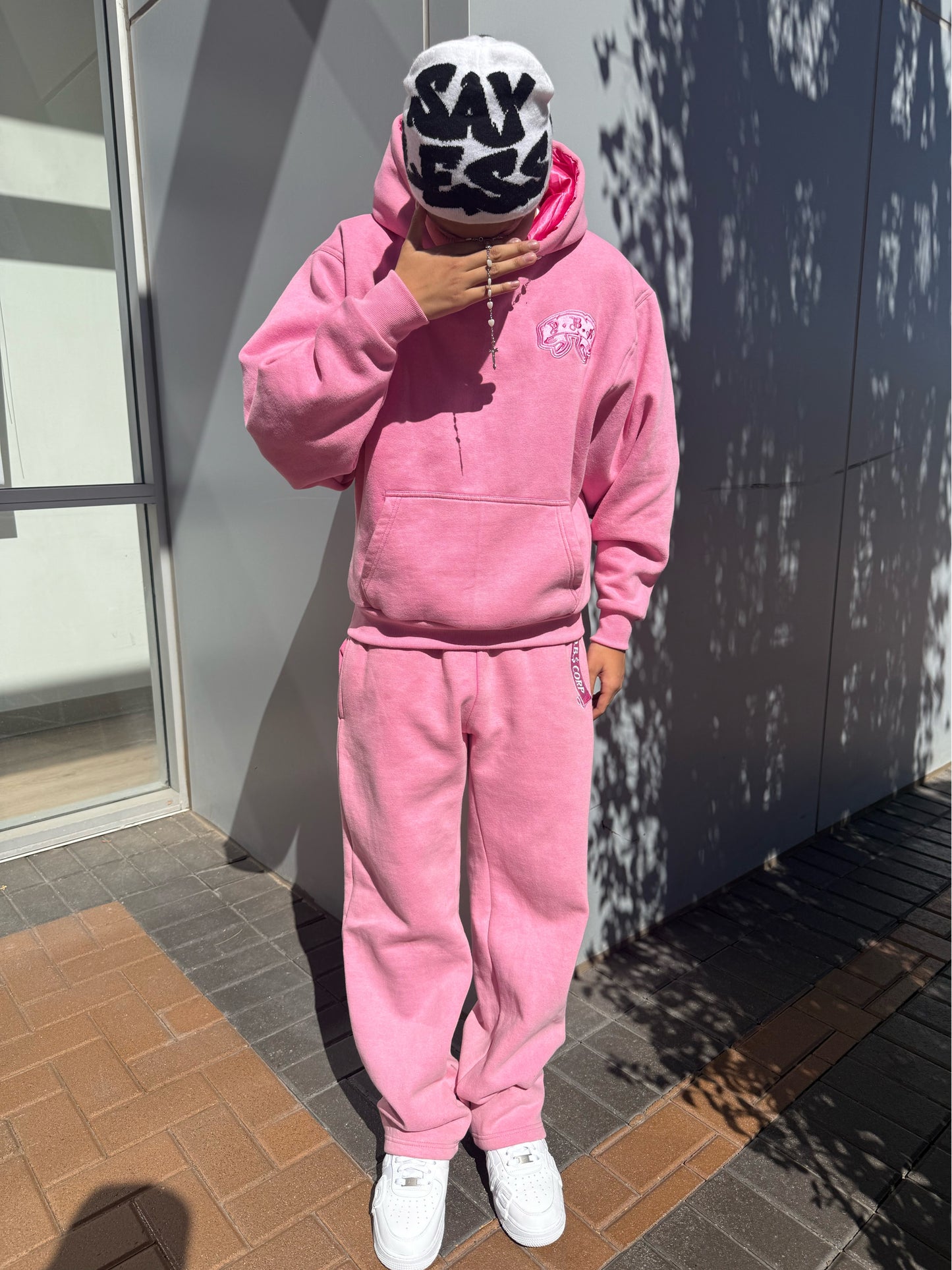 DBS Pink Satin Hoodie